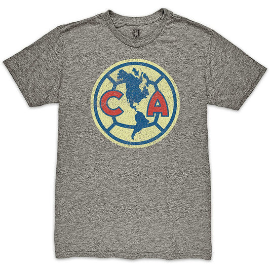 Club America 1863FC Color Crest Twisted Tri-Blend Slub T-Shirt Discount - Heather Gray