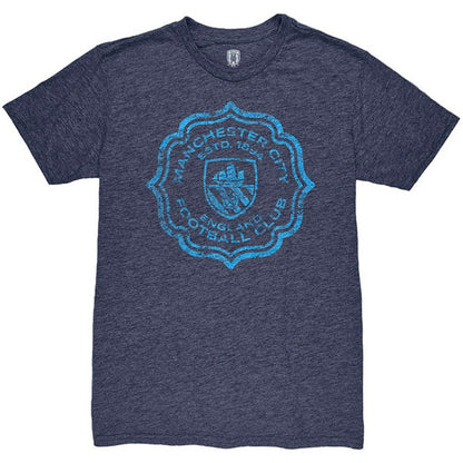 Manchester City 1863FC Retro Flourish Twisted Tri-Blend Slub T-Shirt Discount - Heather Navy