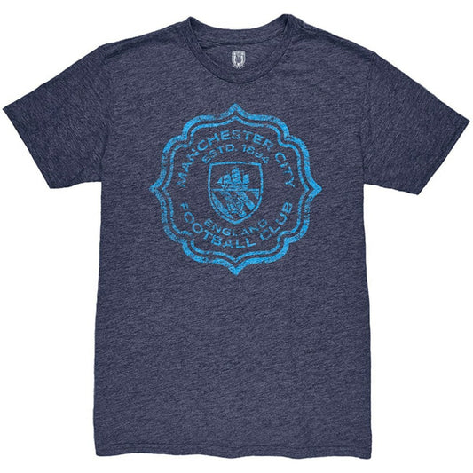 Manchester City 1863FC Retro Flourish Twisted Tri-Blend Slub T-Shirt Discount - Heather Navy
