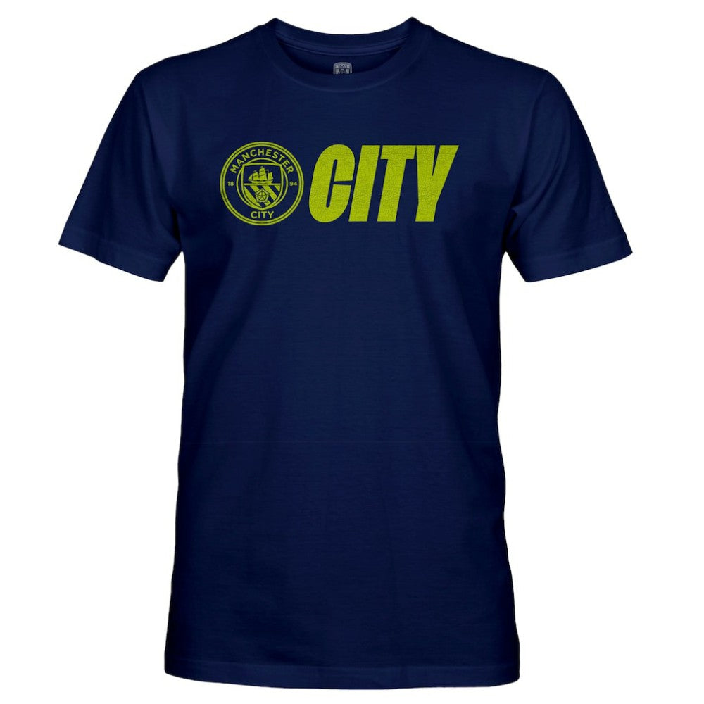 Manchester City 1863FC Lockup Slub T-Shirt Discount - Navy