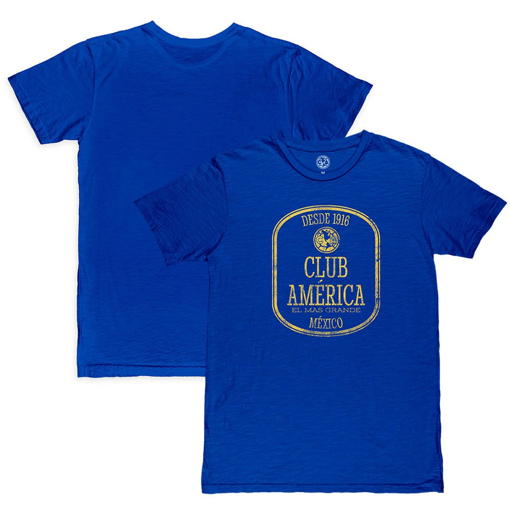 Club America 1863FC Retro Seal Slub T-Shirt Discount - Royal