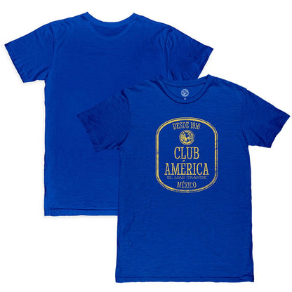 Club America 1863FC Retro Seal Slub T-Shirt Discount - Royal