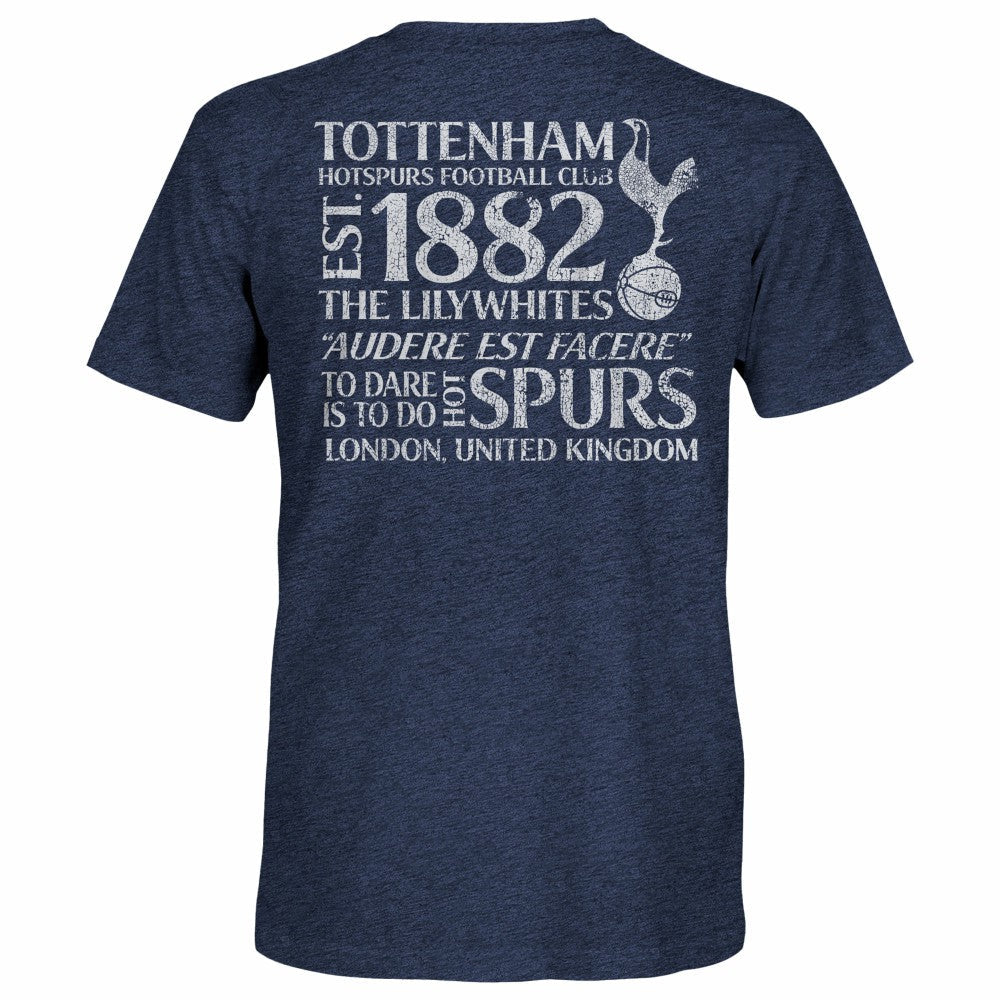 Tottenham Hotspur 1863FC Front Back Text Twisted Tri-Blend Slub T-Shirt Sale - Heather Navy