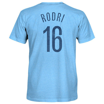 Rodrigo Manchester City 1863FC Player Name & Number Twisted Tri-Blend Slub T-Shirt Discount - Sky Blue
