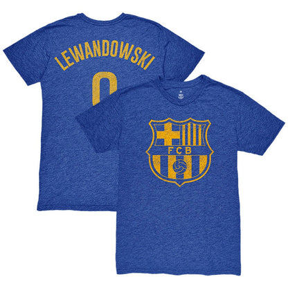 Robert Lewandowski Barcelona 1863FC Player Name & Number Twisted Tri-Blend Slub T-Shirt on sale - Heather Royal