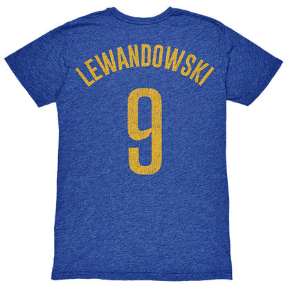 Robert Lewandowski Barcelona 1863FC Player Name & Number Twisted Tri-Blend Slub T-Shirt on sale - Heather Royal