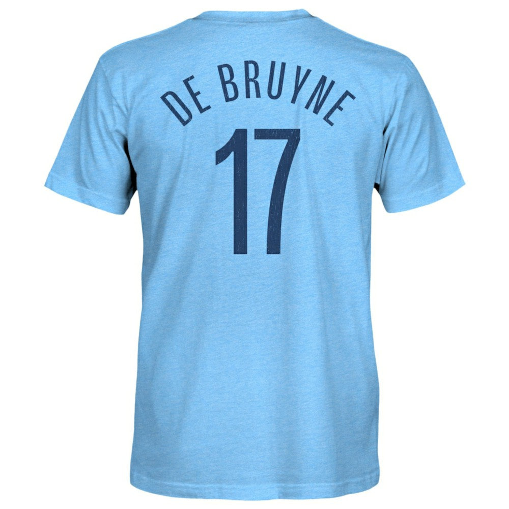 Kevin De Bruyne Manchester City 1863FC Player Name & Number Twisted Tri-Blend Slub T-Shirt Discount - Sky Blue