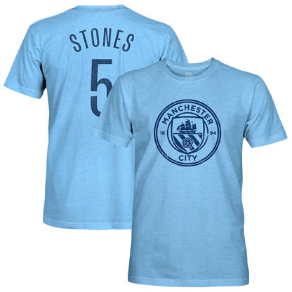 John Stones Manchester City 1863FC Player Name & Number Twisted Tri-Blend Slub T-Shirt Discount - Sky Blue