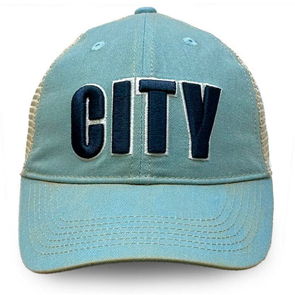Manchester City 1863FC Washed Trucker Adjustable Hat Discount - Sky Blue