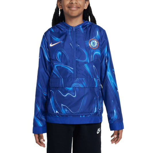Chelsea Youth Amplify Anorak Half-Zip Hoodie Jacket on sale - Blue