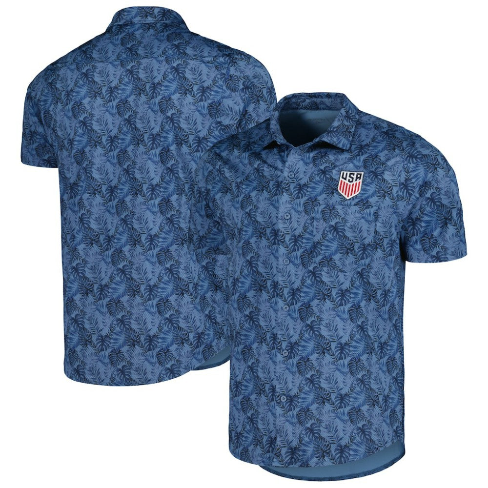 USMNT Antigua Resort Button-Up Shirt on sale - Navy