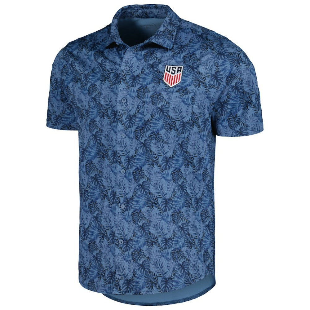 USMNT Antigua Resort Button-Up Shirt on sale - Navy
