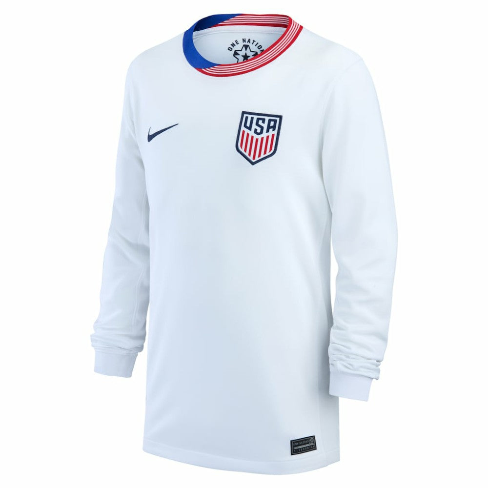 USMNT Youth 2024 Home Replica Long Sleeve Jersey on sale - White