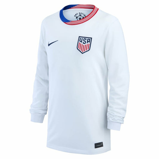 USMNT Youth 2024 Home Replica Long Sleeve Jersey on sale - White
