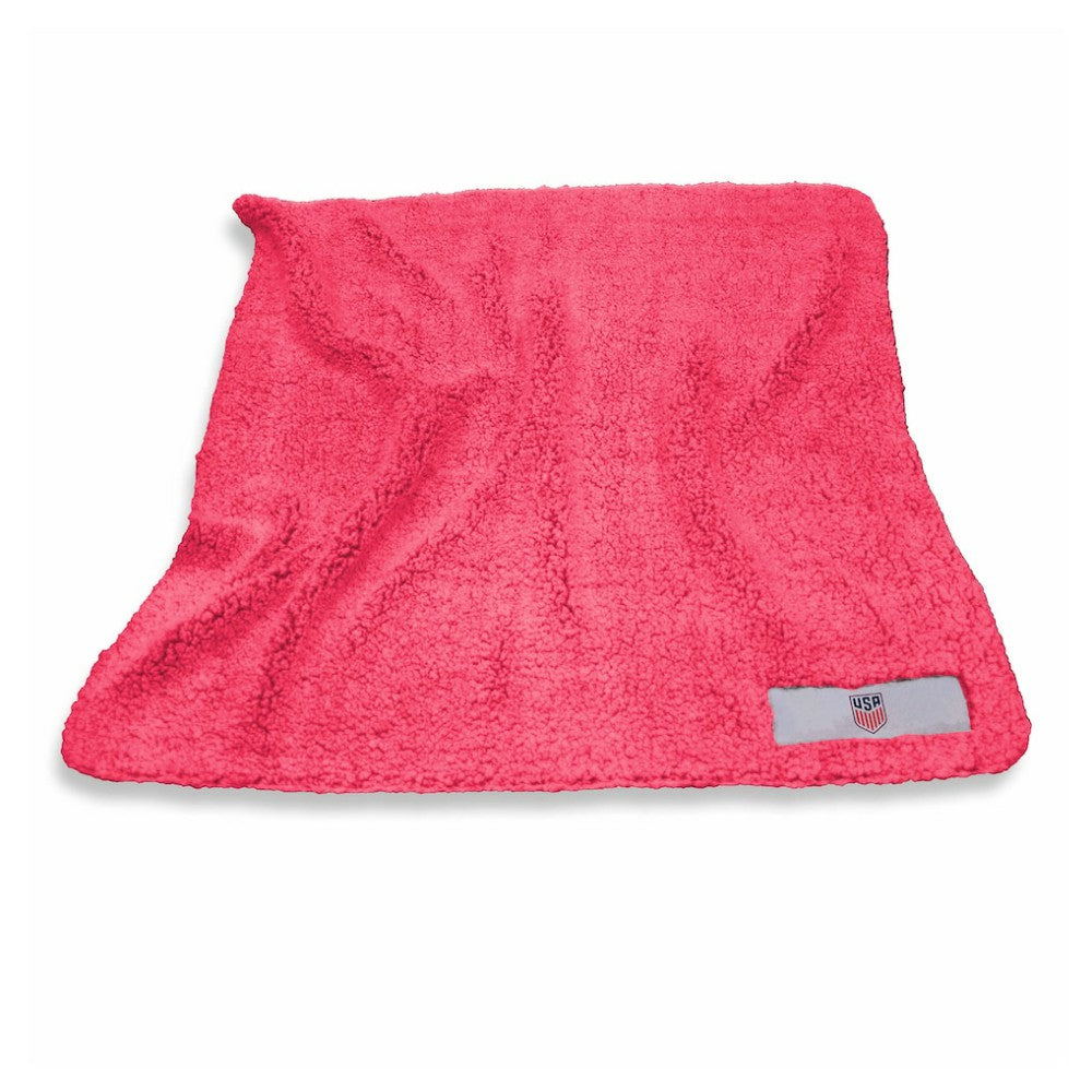 USMNT Logo Brands 60'' x 50'' Color Frosty Fleece Blanket on sale - Red