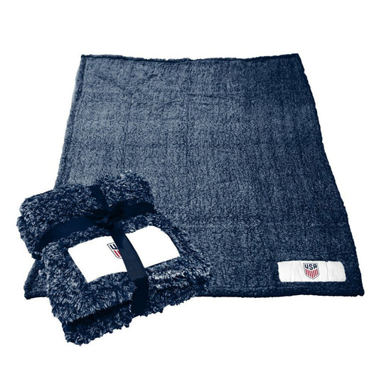 USMNT Logo Brands 60'' x 50'' Color Frosty Fleece Blanket for sale - Navy
