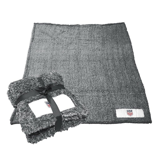USMNT Logo Brands 60'' x 50'' Color Frosty Fleece Blanket for sale - Charcoal