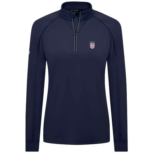 USWNT Levelwear Women's Kinetic Insignia Quarter-Zip Pullover on sale - Navy