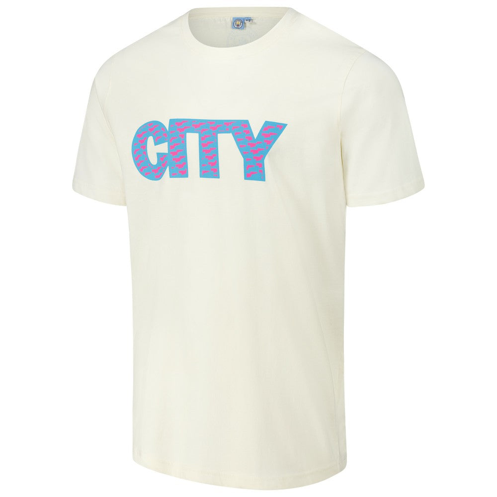 Manchester City Logo T-Shirt Discount - Cream