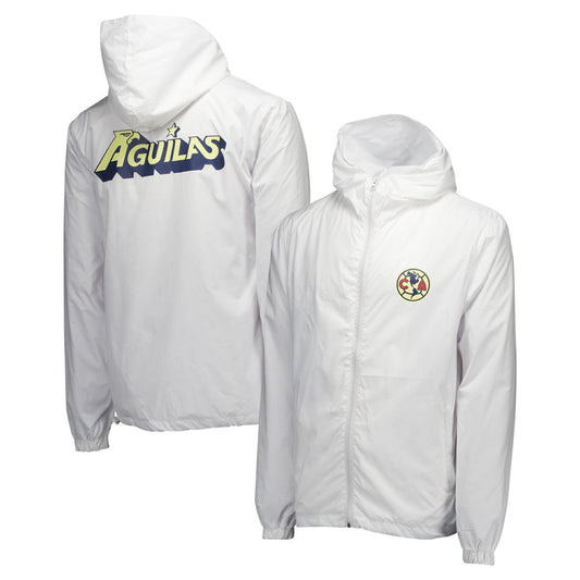 Club America Home Match Hoodie Full-Zip Windbreaker Jacket Discount - White