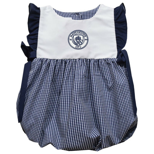 Manchester City Vive La Fete Girl's Infant Gingham Bubble Dress Discount - Navy