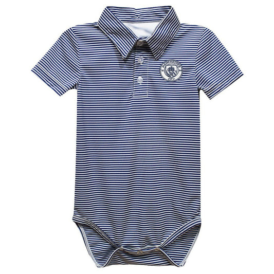 Manchester City Vive La Fete Infant Polo Pencil Stripe Bodysuit Discount - Navy