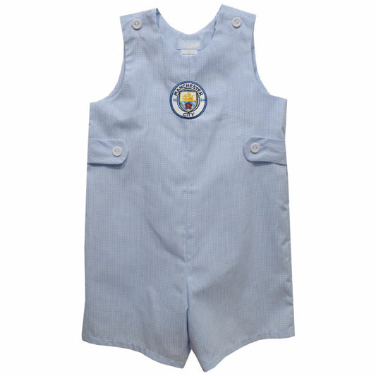Manchester City Vive La Fete Infant Gingham Jon Jon Romper Discount - Sky Blue