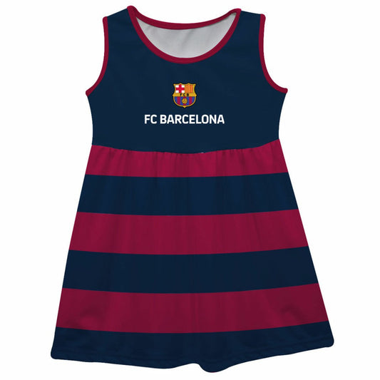 Barcelona Vive La Fete Girls Youth Striped Tank Top Dress on sale - Navy