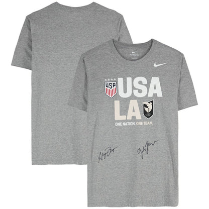 Gisele Thompson & Alyssa Thompson Angel City FC & USWNT Multi-Signed Gray T-Shirt