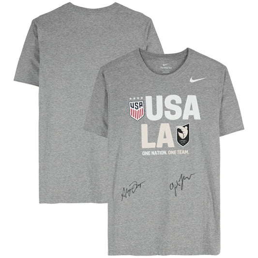 Gisele Thompson & Alyssa Thompson Angel City FC & USWNT Multi-Signed Gray T-Shirt