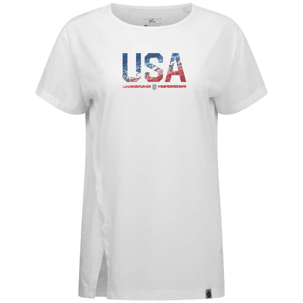 USWNT Levelwear Women's Influx Pixel T-Shirt on sale - White