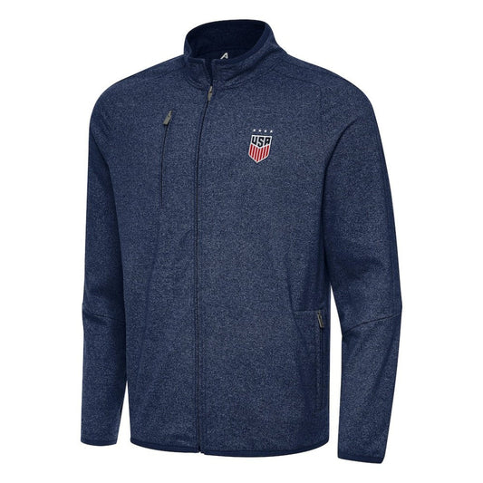 USWNT Antigua Hold-Up Tri-Blend Full-Zip Jacket on sale - Heather Navy