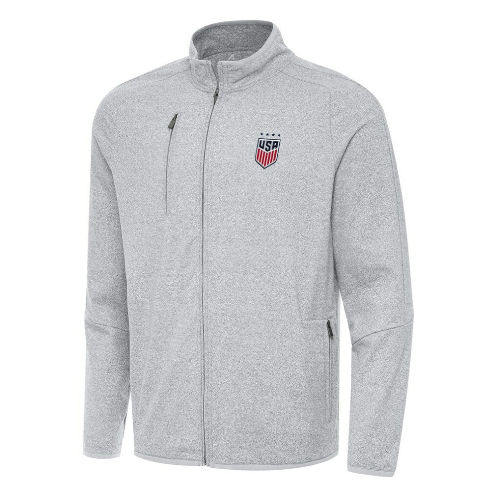 USWNT Antigua Hold-Up Tri-Blend Full-Zip Jacket on sale - Heather Gray