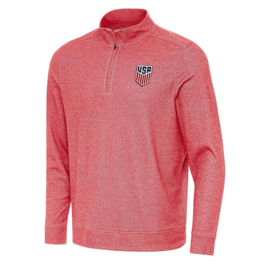 USMNT Antigua Subtle Quarter-Zip Top for sale - Heather Red