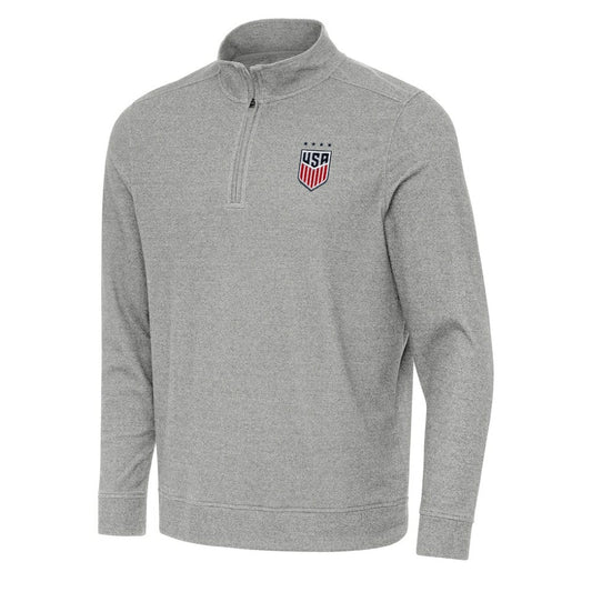 USWNT Antigua Subtle Quarter-Zip Top on sale - Heather Gray
