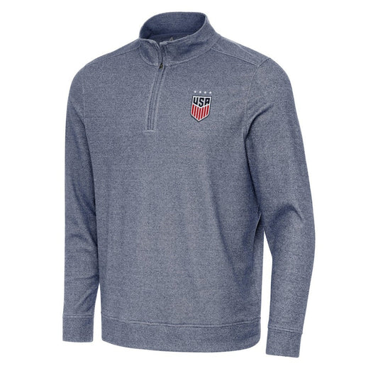 USWNT Antigua Subtle Quarter-Zip Top on sale - Heather Navy