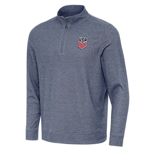 USMNT Antigua Subtle Quarter-Zip Top for sale - Heather Navy