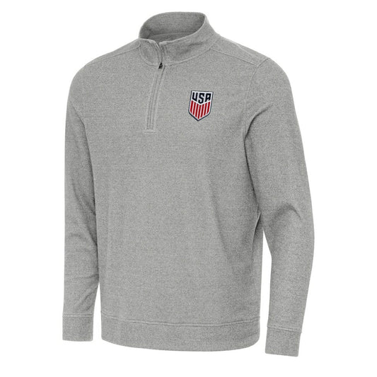 USMNT Antigua Subtle Quarter-Zip Top for sale - Heather Gray