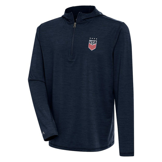 USWNT Antigua Tidy Quarter-Zip Hoodie on sale - Heather Navy