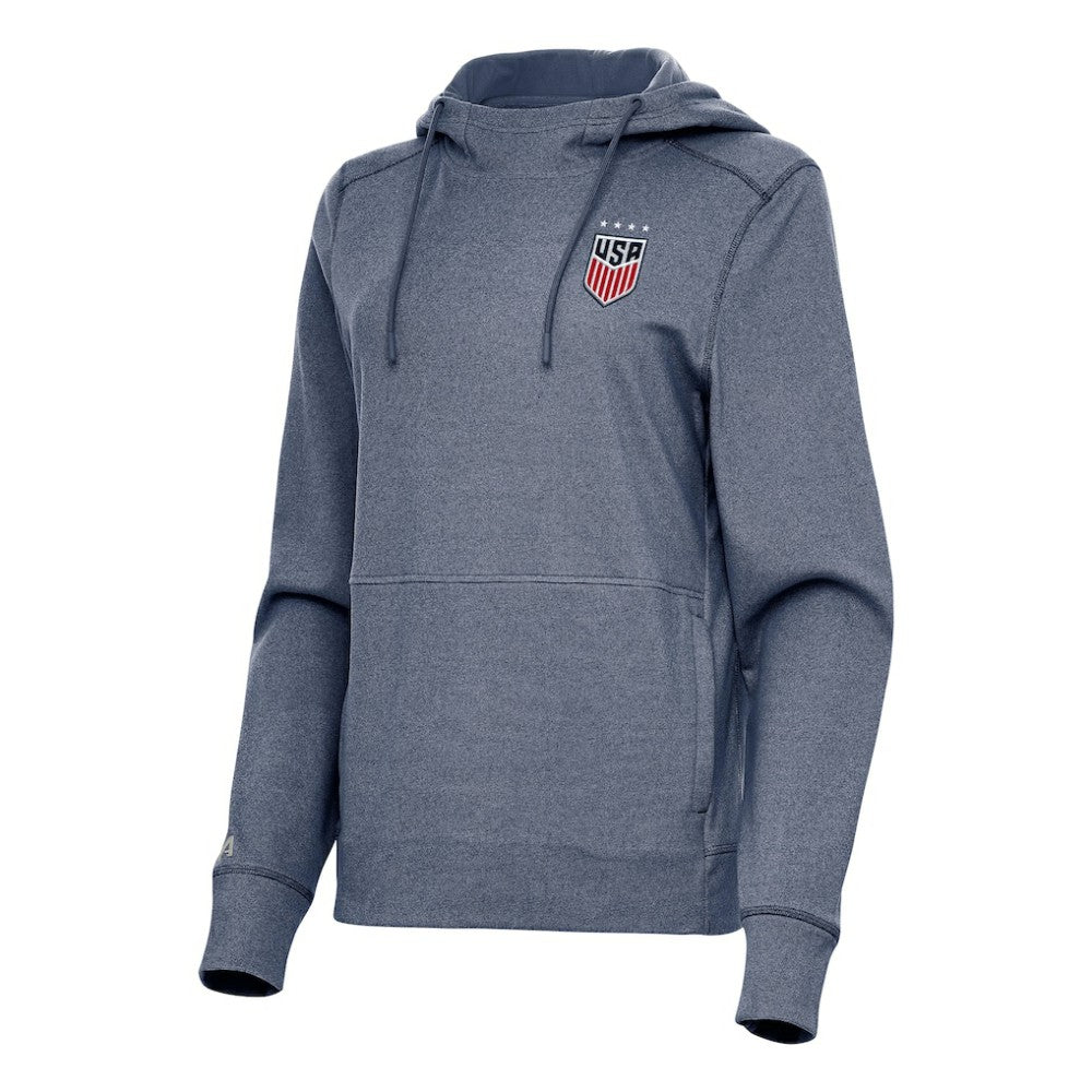 USWNT Antigua Women's Justice Pullover Hoodie on sale - Heather Navy