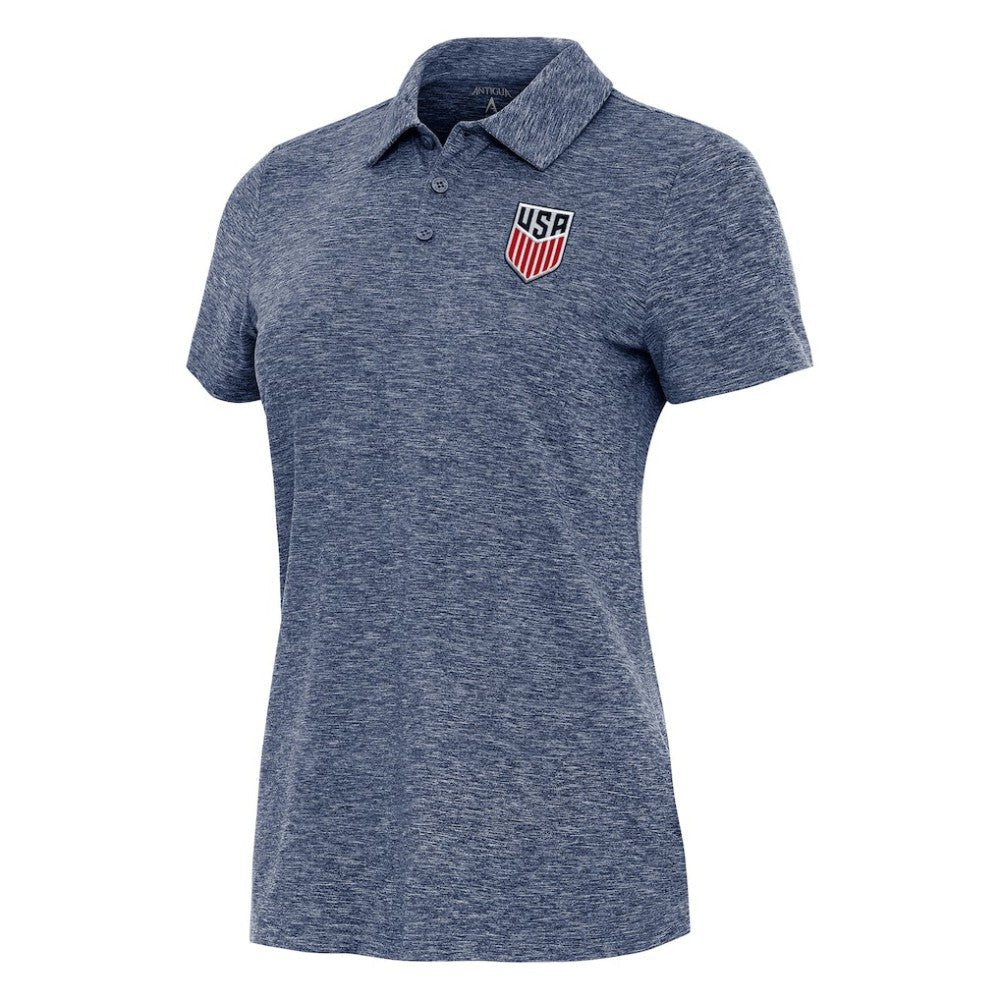 USMNT Antigua Women's Matter Polo on sale - Heather Navy
