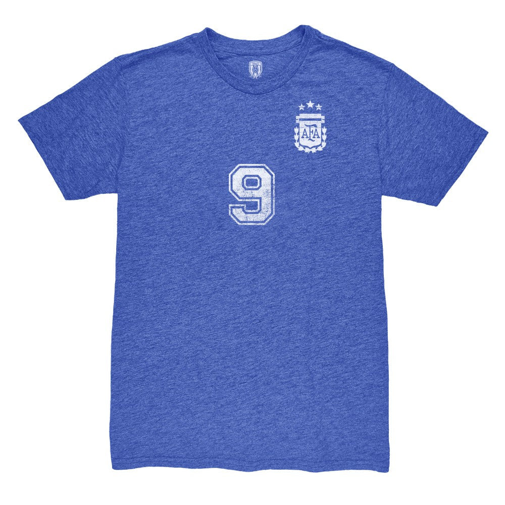 Julián Álvarez Argentina National Team 1863FC Retro Name & Number Tri-Blend T-Shirt for sale - Blue