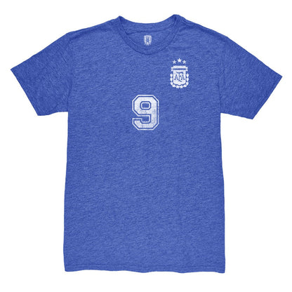 Julián Álvarez Argentina National Team 1863FC Retro Name & Number Tri-Blend T-Shirt for sale - Blue