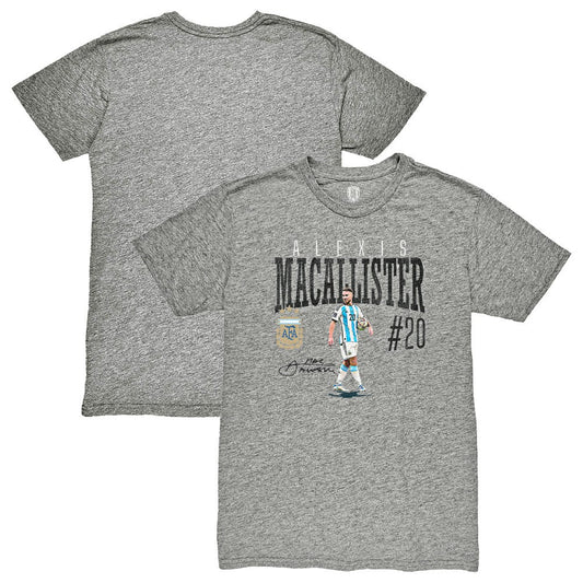 Alexis Mac Allister Argentina National Team 1863FC Snapshot Tri-Blend T-Shirt for sale - Heather Gray