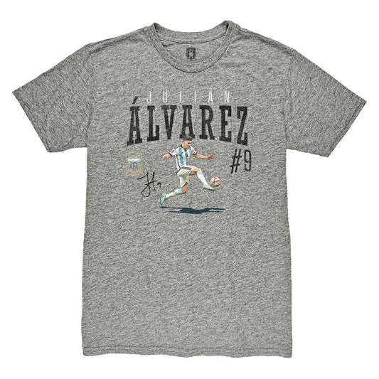 Julián Álvarez Argentina National Team 1863FC Snapshot Tri-Blend T-Shirt for sale - Heather Gray