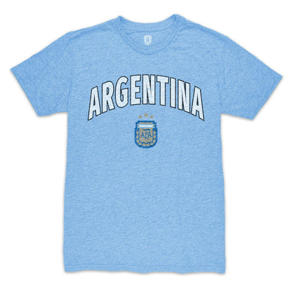 Argentina National Team 1863FC Retro Wordmark Tri-Blend T-Shirt for sale - Light Blue
