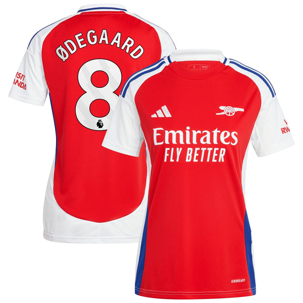 Martin Odegaard Arsenal Women's 2024/25 Home Replica Player Jersey – Red