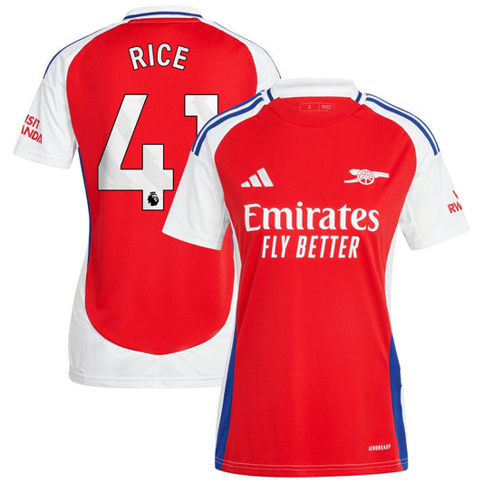 Declan Rice Arsenal Women's 2024/25 Home Replica Player Jersey – Red