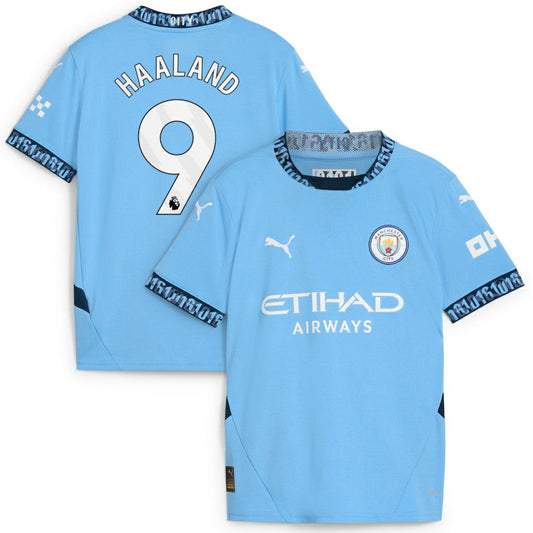 Erling Haaland Manchester City Youth 2024/25 Home Replica Player Jersey Discount - Light Blue