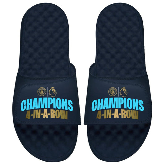 Manchester City ISlide Youth Four-Time Consecutive Premier League Champions Slide Sandals Discount - Navy